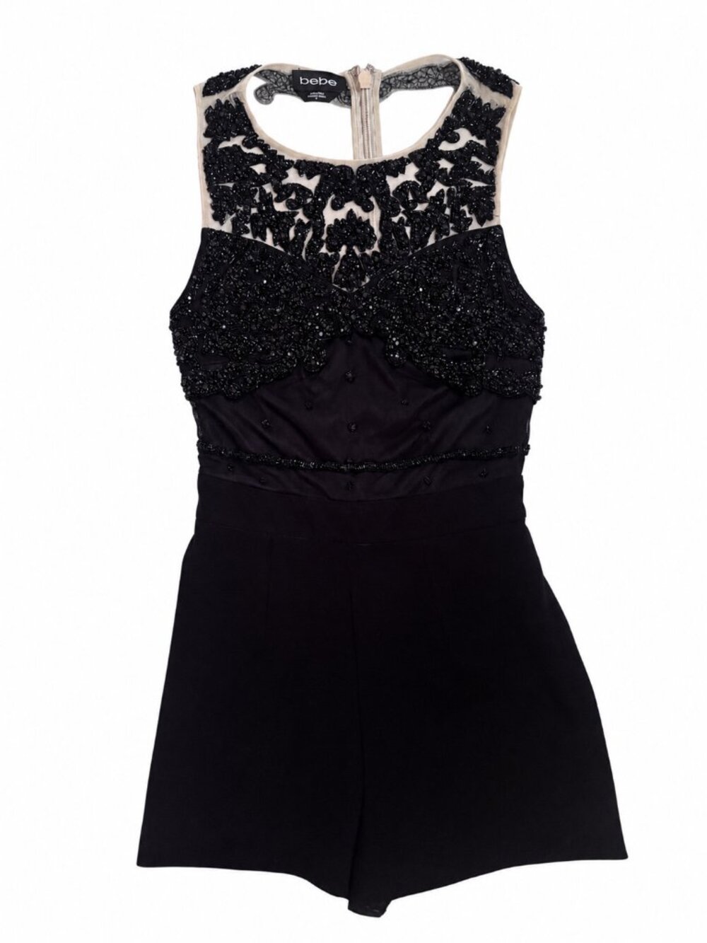 bebe Beaded Romper Jet Black – Cocktail/Party/Special Events Size 0